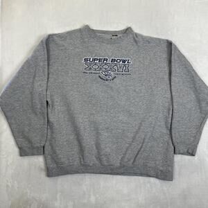 Vintage Super Bowl XXXVI Sweatshirt Mens 2XL Gray NFL Football New Orleans 2002
